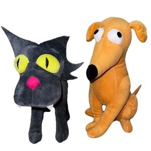2 Simpsons Pets Plush Stuffed Universal Studios Snowball & Santa's Little Helper